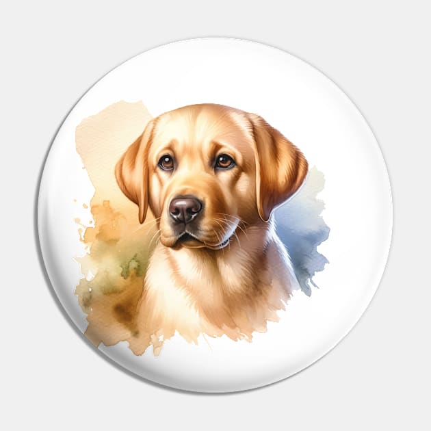 Labrador Retriever Watercolor - Beautiful Dog Pin by Edd Paint Something