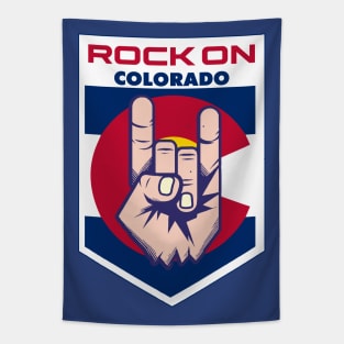 Rock On Colorado State Flag Tapestry