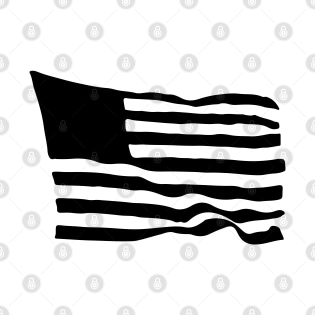 Black and White American Flag Silhouette by skycloudpics