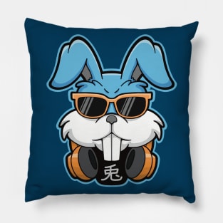 Bunny With Glasses Pillow