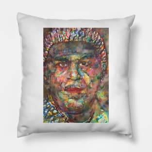 SUN RA watercolor portrait Pillow