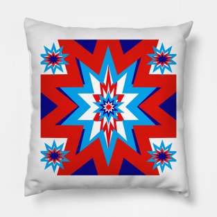 Star Graphic Red White Blue Pillow