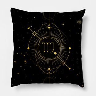 Cosmic Virgo Gold Texture Pillow