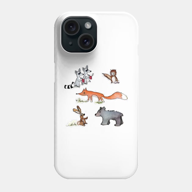 Woodland animal sticker Bundle Pack Phone Case by ROEDERcraft