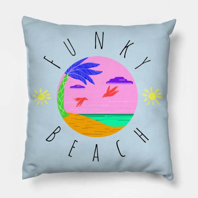 Funky Beach Pillow by ThePurplePigeon