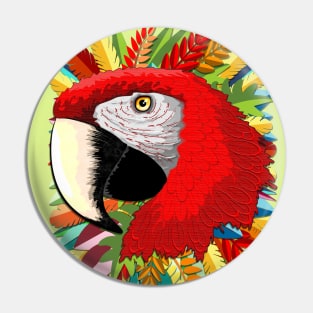 Macaw Parrot Paper Craft Digital Art Pin