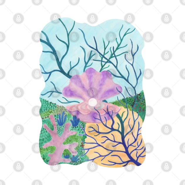 Underwater garden - watercolor painting by PinkBubble