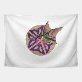 HummingBird Rochester Flower Drawing Tapestry