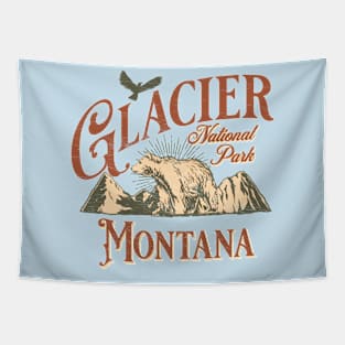 Glacier Montana National Park Retro distressed Vintage Design Tapestry