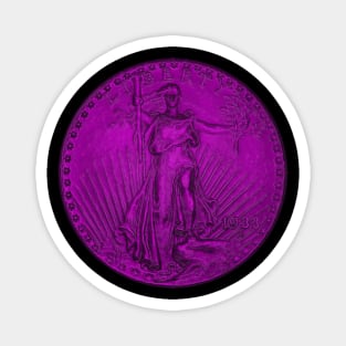 USA Liberty 1933 Coin in Pink Magnet