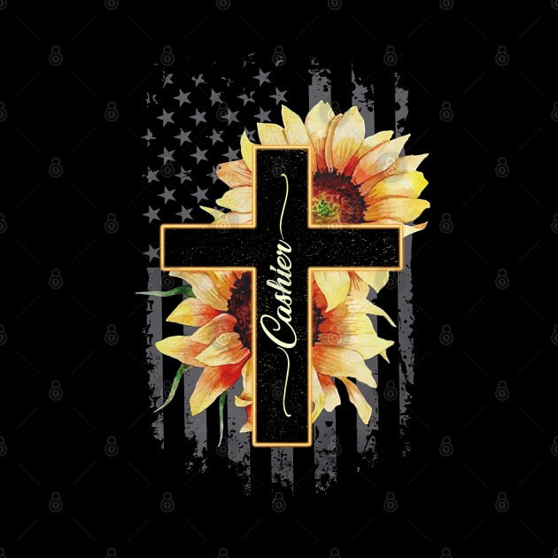 Cashier American Flag - Sunflower by arlenawyron42770