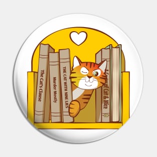 Murder Mystery Books Cat Pin