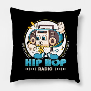 Hip Hop Radio, cartoon mascot rapper radio Pillow