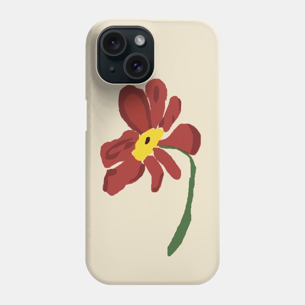 Red Abstract Flower Phone Case by Sikidesigns