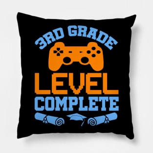 3rd Grade Level Complete Video Gamer T-Shirt Graduation Gift Pillow