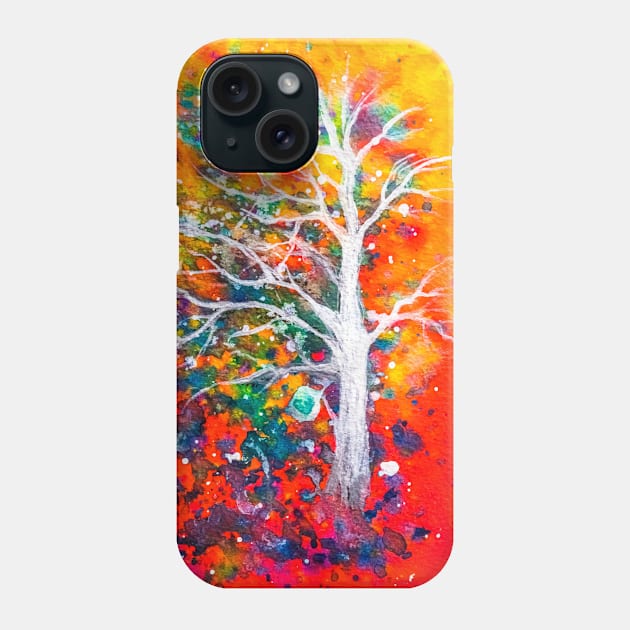 Watercolor abstract tree Phone Case by redwitchart