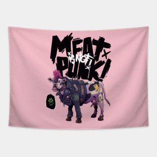 Meat is not punk! Cow version Tapestry