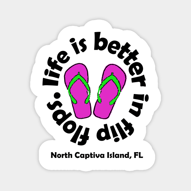 life is better in flip flops. pink logo Magnet by Ultra Local