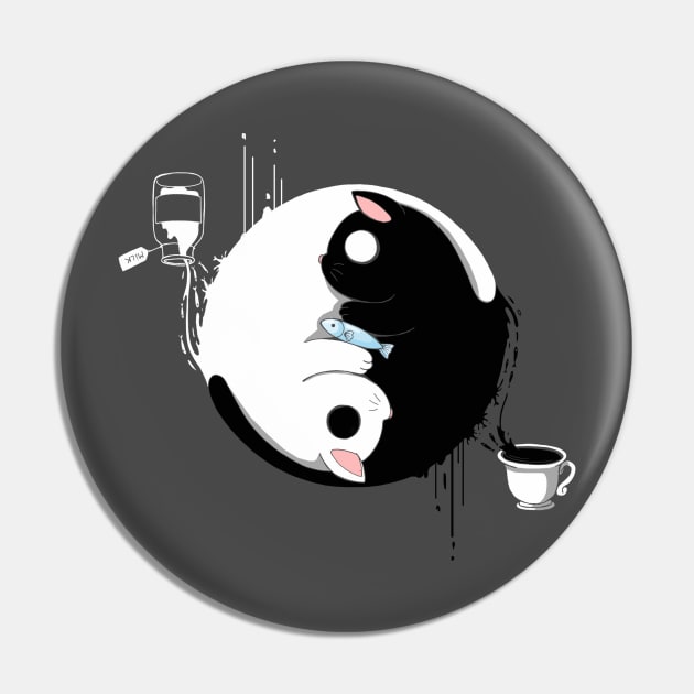 Ying Yang Cats Pin by Vallina84