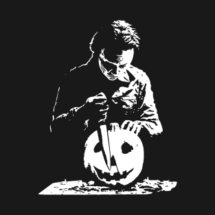 Michael carving a halloween pumpkin T-Shirt