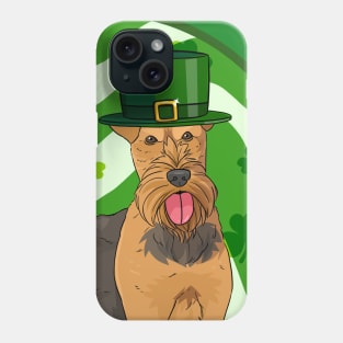 Airedale Terrier St Patricks Day Leprechaun Phone Case