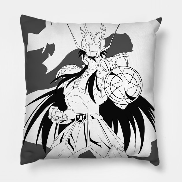 dragon shiryu in myth cloth of saint, in saint seiya anime ecopop Pillow by jorge_lebeau