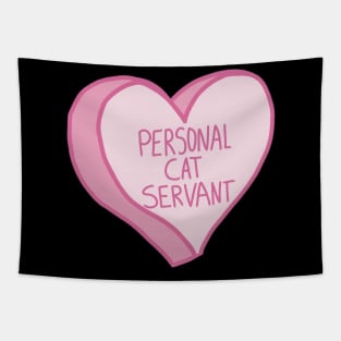 Personal Cat Servant Pink Love Heart Tapestry