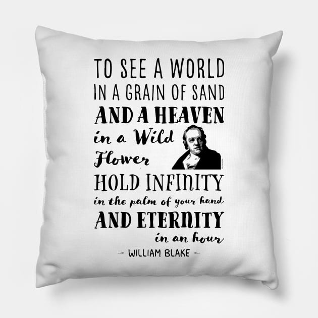 William Blake To see a world in a grain of sand Pillow by VioletAndOberon