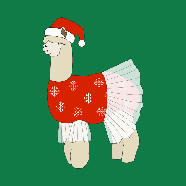Christmas Ballerina Llama Digital Art | Christmas Special | illusima by illusima