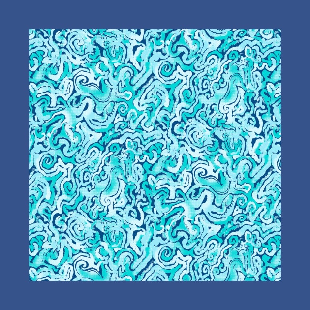 Blue Seahorse Spirals by Carolina Díaz