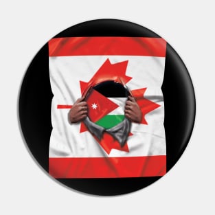 Jordan Flag Canadian Flag Ripped - Gift for Jordanian From Jordan Pin