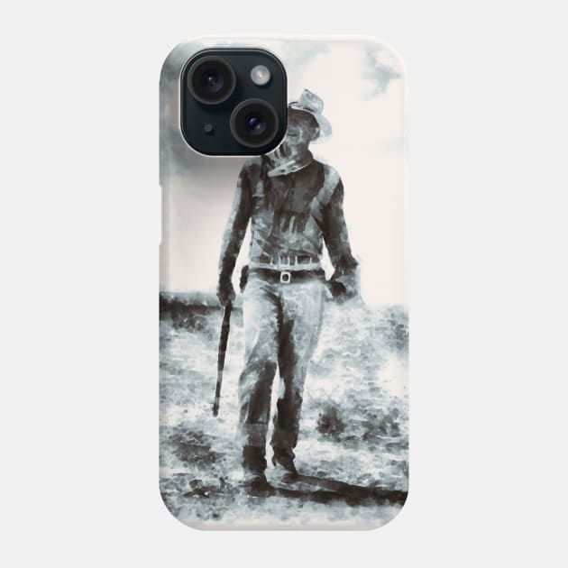 John Wayne Watercolor Painting Phone Case by Ryan Rad