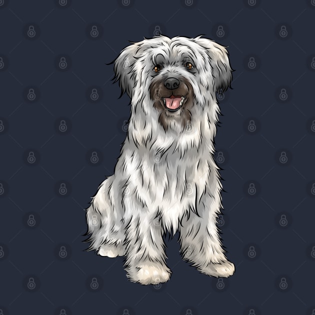 Cute Pyrenean Shepherd Dog | Sheepdog by Shirin Illustration