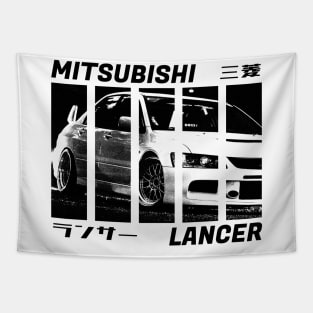 MITSUBISHI LANCER EVO IX Black 'N White 3 Tapestry