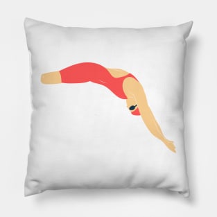 Diving - Red Pillow