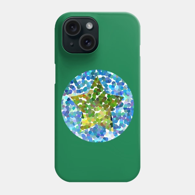 Green Dotty Star Phone Case by ellenhenryart