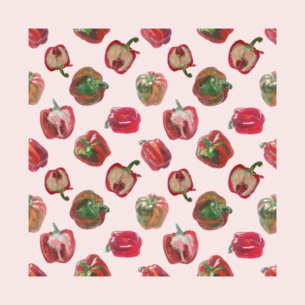 Bell pepper, paprika pattern,vegan by Mishka Barbie