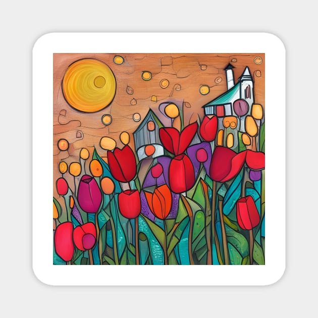 Tulips Magnet by Colin-Bentham