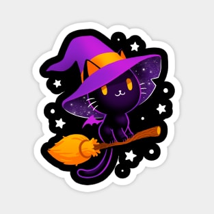 Witch cat - Black magic cat - cute spooky Magnet