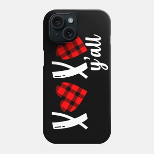 XOXO plaid hearts love and kisses valentines day gift idea Phone Case