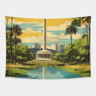 Parque do Ibirapuera Brazil Vintage Tourism Travel Poster Art Tapestry