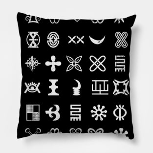 Africa Sankofa Adinkra Symbol Collection Part 1 Pillow