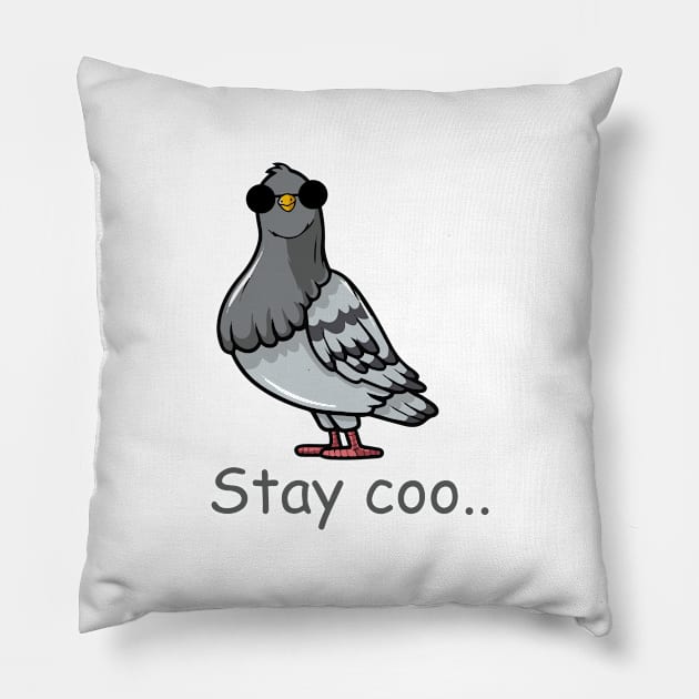 stay coo pigeon - funny pigeon Pillow by zaiynabhw