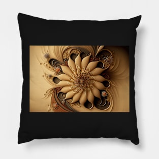 Abstract Floral Neutral Botanical Print Pillow