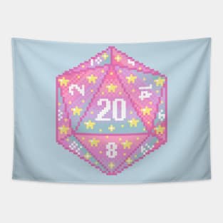 Pastel D20 Pixel Art Tapestry