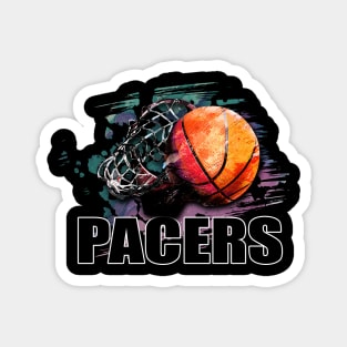 Retro Pattern Pacers Basketball Classic Style Magnet