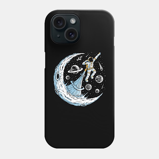 astronaut flying illustration Phone Case by Mako Design 