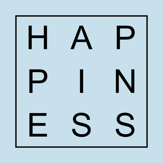 Discover minimalist and simple design happiness word - Simple Design - T-Shirt