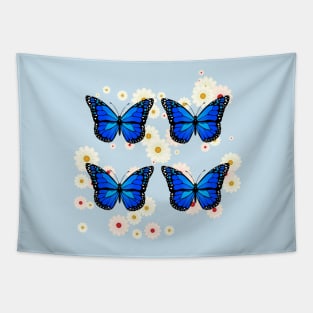 Four blue butterflies Tapestry