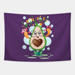 Cute Princess Avocado with eyeglasses Tapestry